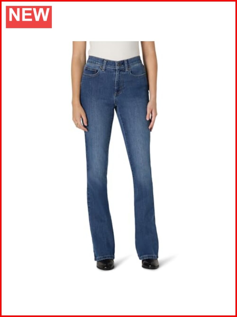 Women's Curvy Slim-Fit Mid-Rise Bootcut Stretch Denim Jeans